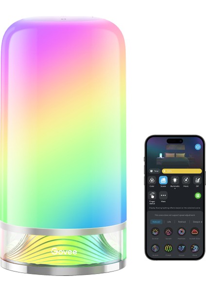 Renkli Masa Lambası 2 Rgbıcww, Akıllı Asistan Desteği, Yarı Şeffaf, Şık Tasarım