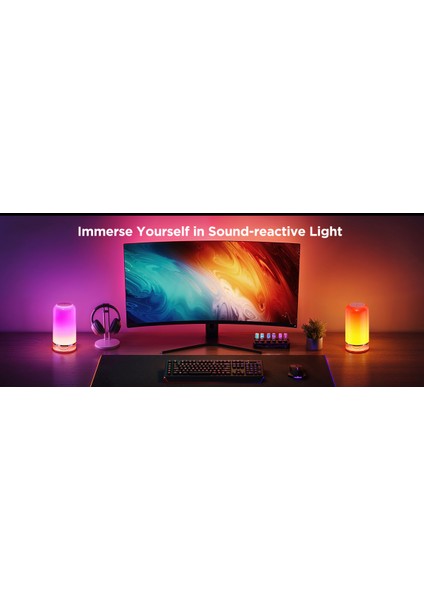 Renkli Masa Lambası 2 Rgbıcww, Akıllı Asistan Desteği, Yarı Şeffaf, Şık Tasarım indirimleri