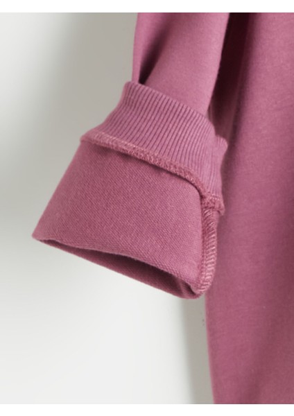 Yeni Sezon Bisiklet Yaka Basic Kız Bebek Sweatshirt 3'lü modelleri