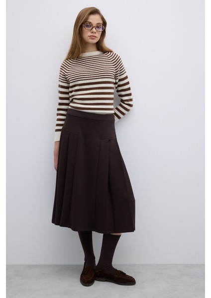 Pileli Midi Boy Etek Kahve K2625004_005 modelleri