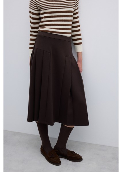 Pileli Midi Boy Etek Kahve K2625004_005 fırsatları