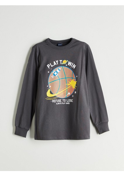 Yeni Sezon Bisiklet Yaka Erkek Çocuk Pijama Üst