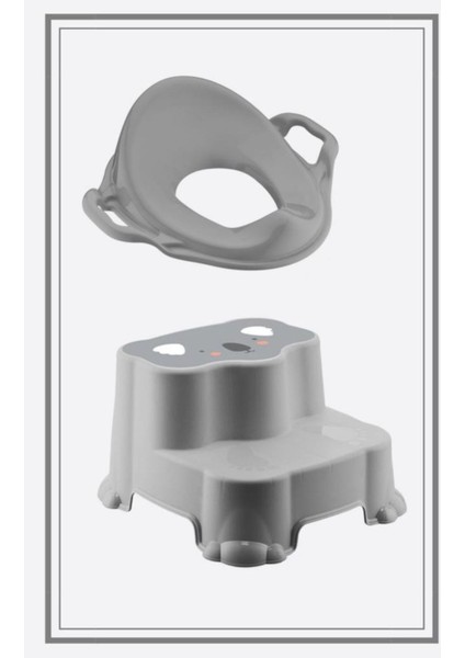 Çocuklar Için Tuvalet Eğitim Seti, Kaydırmaz Basamak ve Kulplu Klozet Koltuğu modelleri