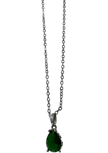 Yeşil Damla Taşlı Şık Kolye modelleri