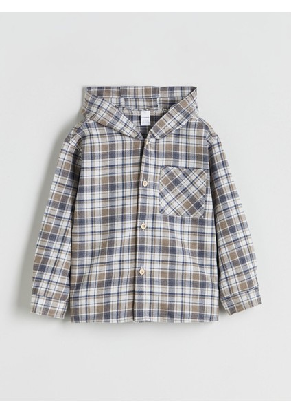 Yeni Sezon Kapüşonlu Ekose Erkek Çocuk Oduncu Gömlek modelleri