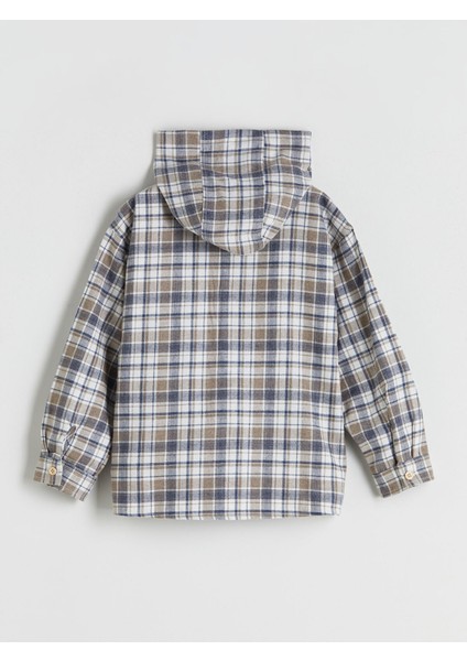 Yeni Sezon Kapüşonlu Ekose Erkek Çocuk Oduncu Gömlek fırsatları