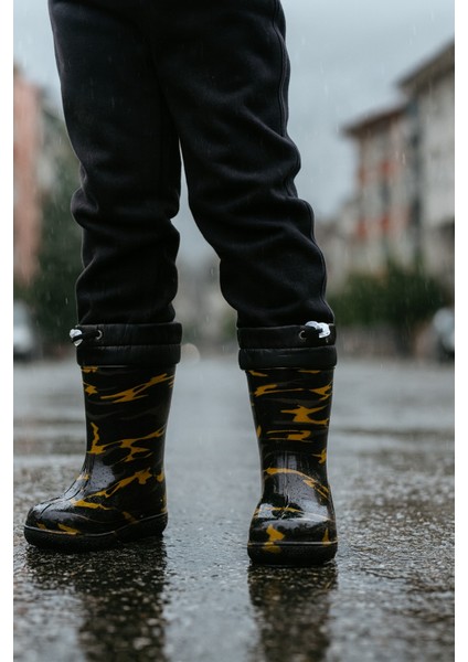 Unisex Çocuk Kamuflaj Desenli Yağmur Çizmesi