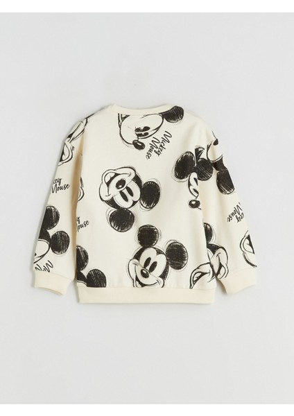 Yeni Sezon Bisiklet Yaka Mickey Mouse Baskılı Erkek Çocuk Sweatshirt modelleri