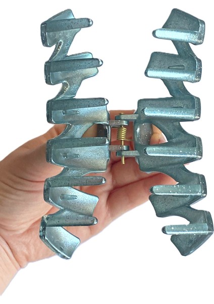 Simli Haki Renk Zigzag Model Mandal Toka 11 cm - Şık ve Dayanıklı indirimleri