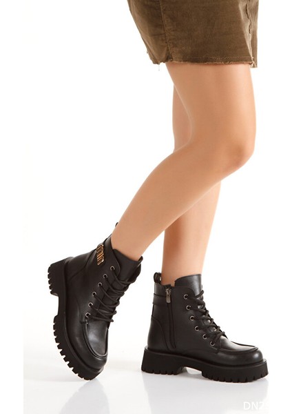 Kahverengi Kadın Postal Bot - Bağcıklı Yandan Fermuarlı Tırtıklı Tabanlı Günlük Postal Bot & Bootie modelleri