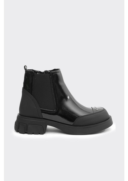 Hakiki Deri Yüksek Taban Fermuarlı Kadın Bot