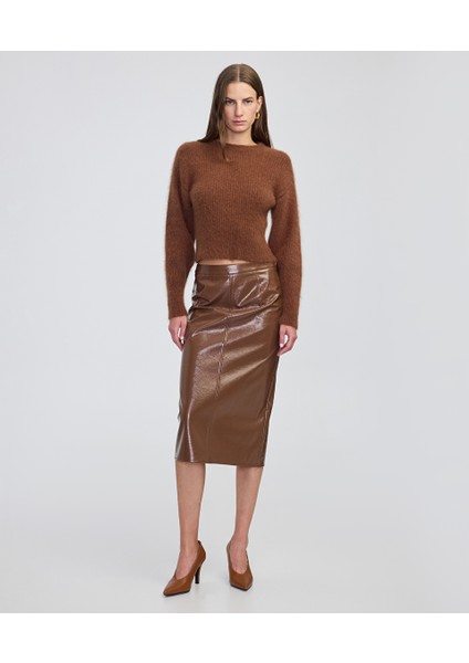 Rugan Görünümlü Midi Etek IW6250004144041