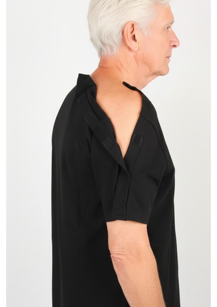 Cure Adaptif Ameliyat Sonrası Siyah Tedavi ve Hasta Bakım Kıyafeti Kateter - Port ve Damar Yolu Tedavisinde Kullanılabilir modelleri