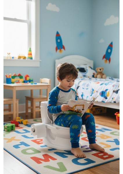 Sesli ve Işıklı Eğitici Lazımlık, Rahat Tuvalet Eğitimi Için Ideal, Beyaz Renkli