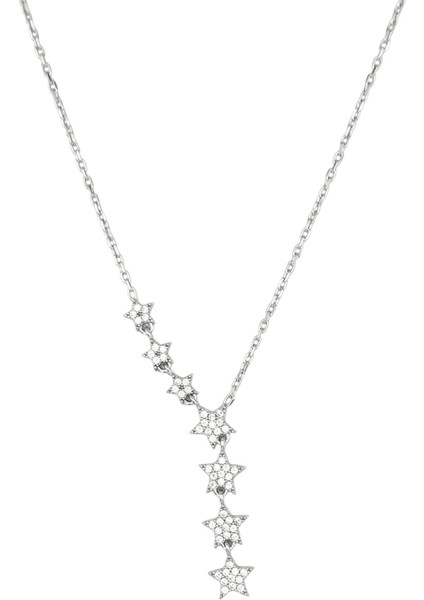 925 Ayar Gümüş Yıldızlı Kadın Gümüş Kolye