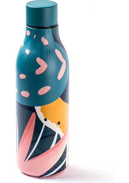 Mavi Desenli Paslanmaz Çelik Termos 550ML