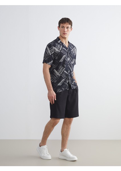 Yeni Sezon Regular Fit Kısa Kollu Desenli Viskon Erkek Gömlek fiyatları