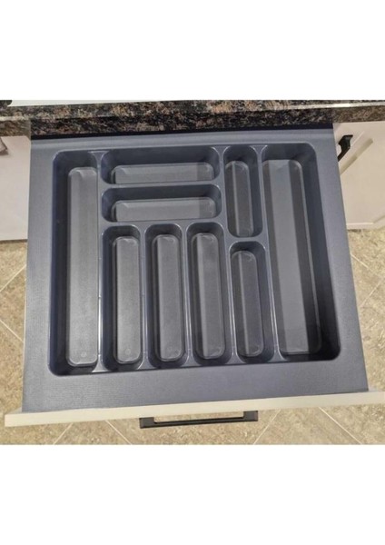 Antrasit Kaşıklık 9 Gözlü Gri Sert Plastik Çekmece Içi 50X55