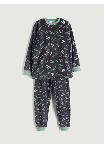 Yeni Sezon Bisiklet Yaka Erkek Çocuk Pijama Takımı