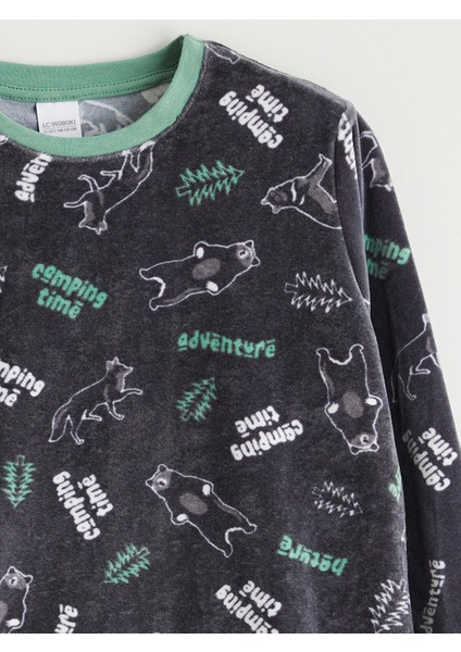 Yeni Sezon Bisiklet Yaka Erkek Çocuk Pijama Takımı modelleri