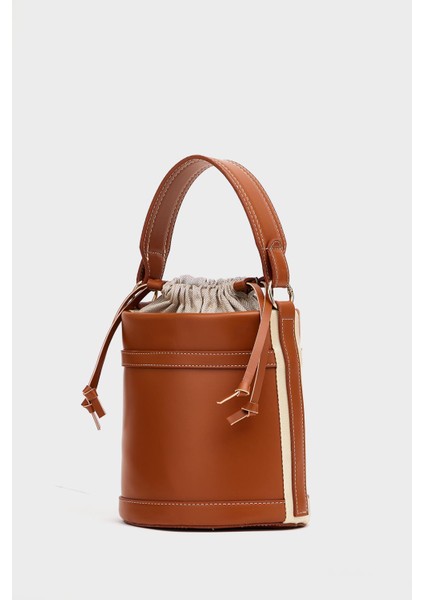 Taba Kadın Kontrast Dikişli Kova El ve Omuz Çanta fiyatları