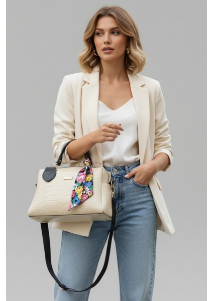 Kadın Fermuarlı, Fularlı Deri Askılı Gece ve Gündüz Şık Çanta El ve Omuz Çantası modelleri