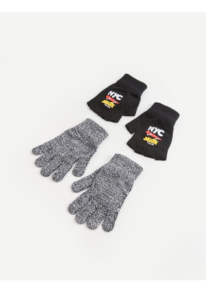 Yeni Sezon Baskılı Erkek Çocuk Triko Eldiven 2'li