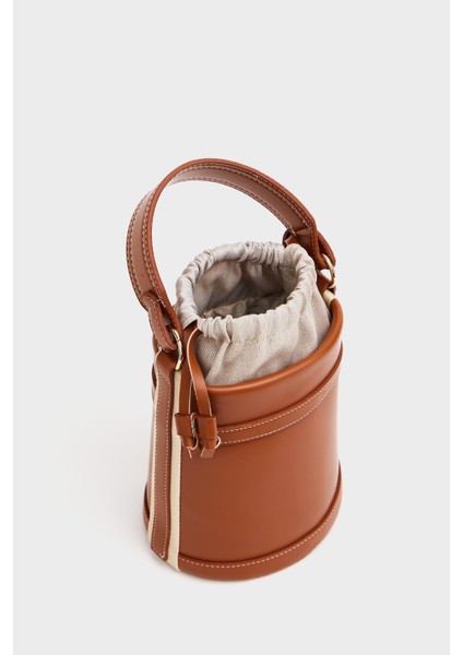 Taba Kadın Kontrast Dikişli Kova El ve Omuz Çanta fırsatları