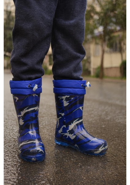 Unisex Çocuk Kamuflaj Desenli Yağmur Çizmesi modelleri