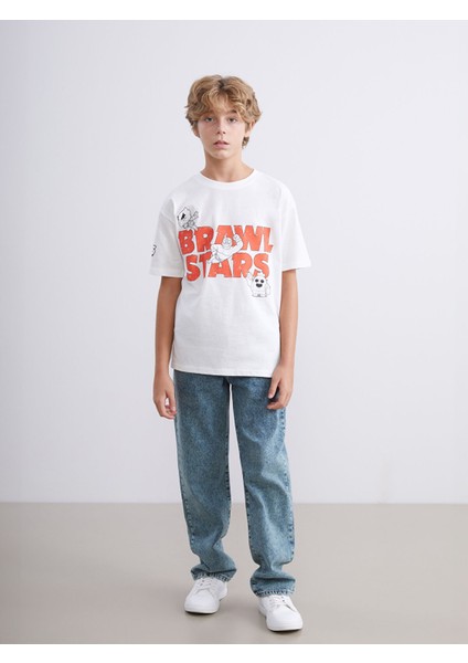 Yeni Sezon Bisiklet Yaka Brawl Stars Baskılı Erkek Çocuk Tişört fiyatları