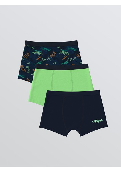 Yeni Sezon Baskılı Erkek Çocuk Boxer 3'lü
