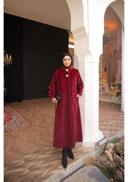 Aslınur Kadın Büyük Beden Çıtçıtlı Fok Kaban