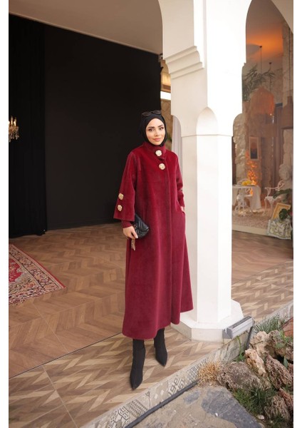 Aslınur Kadın Büyük Beden Çıtçıtlı Fok Kaban fiyatları