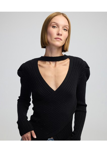 Lurex Iplikli Cutout Triko IW6240050278001