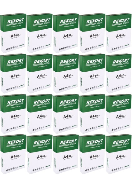Rekort A4 80GR/M2 Fotokopi Kağıdı 10000 Adet (20PK*500) modelleri