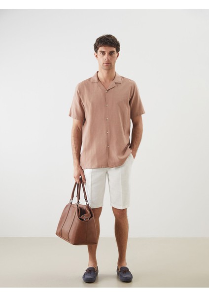 Yeni Sezon Regular Fit Kısa Kollu Armürlü Erkek Gömlek modelleri