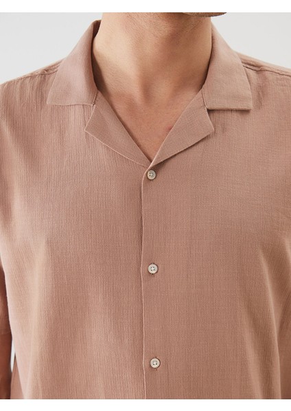 Yeni Sezon Regular Fit Kısa Kollu Armürlü Erkek Gömlek fırsatları