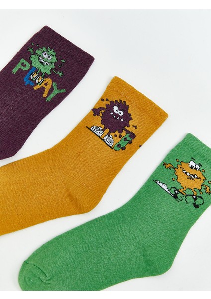Yeni Sezon Desenli Erkek Çocuk Soket Çorap 3'lü fiyatları