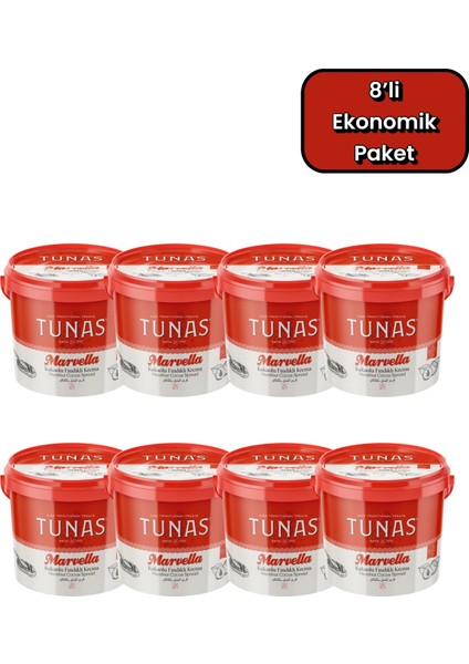 Marvella 8 Adet Kakaolu Fındık Kreması (8X850=6800 Gr)