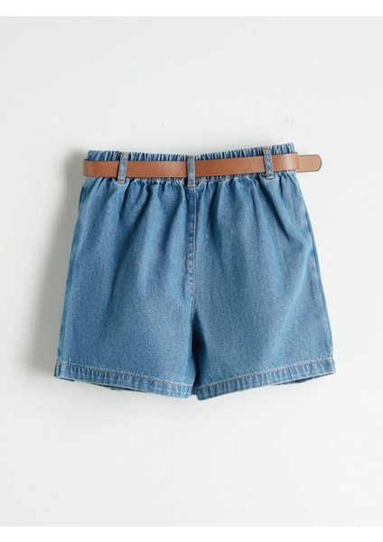 Lcw Kids Indigo Beli Lastikli Pileli Kız Çocuk Jean Şort Etek fırsatları