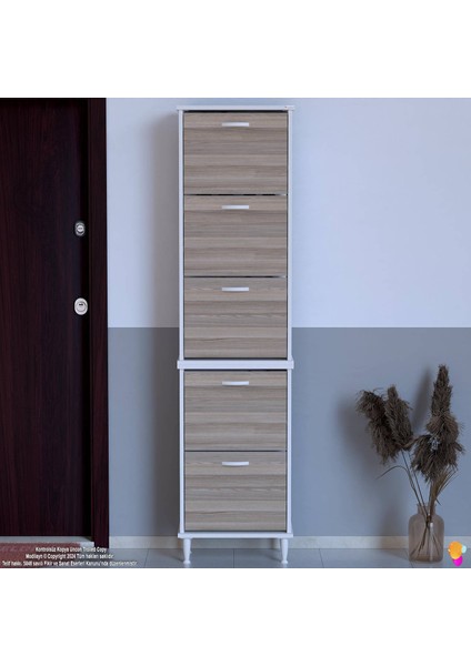 Uygar 2 Li Cordoba Renk Kapı Önü Ayakkabılık 5 Düşer Kapak 10 Göz Bölme Ayakkabılık 52X205X 26 cm modelleri