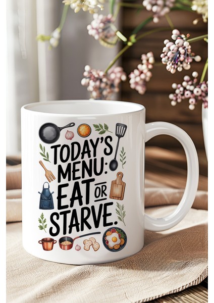 Todays Menu Baskılı Hediyelik Kupa Bardak