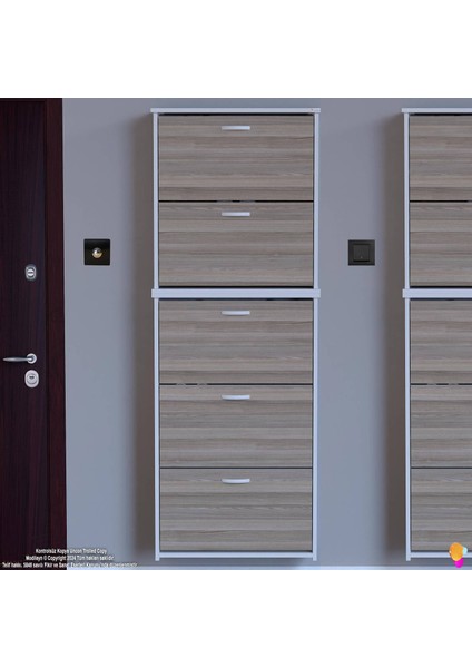 Ikra Cordoba Renk Asma Ayakkabılık Kapı Önü 72 cm 5 Düşer Kapak 10 Bölmeli Ayakkabılık 72X194X26 cm fırsatları