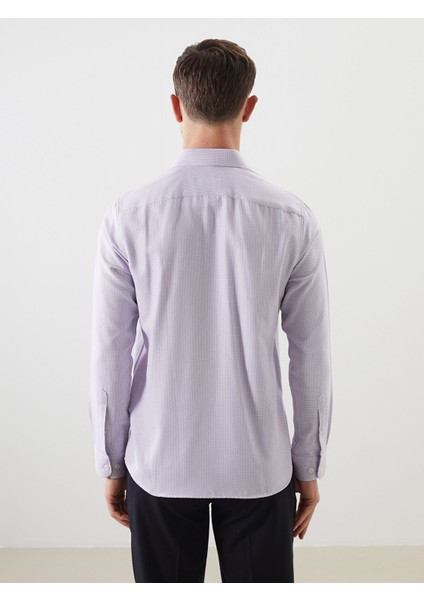 Yeni Sezon Slim Fit Uzun Kollu Armürlü Erkek Gömlek fırsatları
