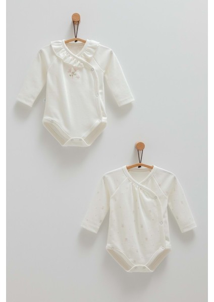 Cute Rabbıt Anvelop Uzun Kol Ikili Body - Caramell - BK1481 - Ekru - 3 - 6 Ay - BK1481-EKRU-3 - 6 Ay Ekru