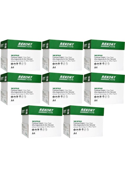 Rekort A4 80GR/M2 Fotokopi Kağıdı 20000 Adet (40PK*500)