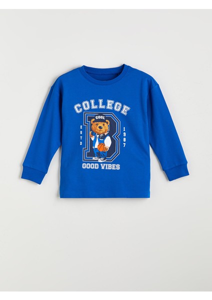 Yeni Sezon Bisiklet Yaka Erkek Çocuk Pijama Üst