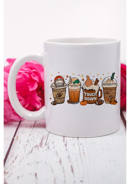 Sonbahar Temalı Kahveler No:8 Baskılı Hediyelik Kupa Bardak