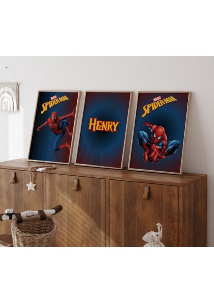 (Çerçevesiz) Marvel Spiderman Kişiselleştirilebilir 3lü Poster Seti ,çerçevesiz 3lü Duvar Posteri fiyatları