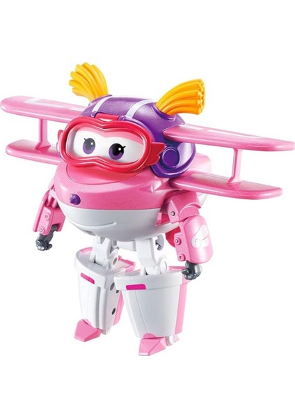 Harika Kanatlar Dönüşen Ellie 12 cm | Orijinal Super Wings Transforming Figür | Uçaktan Robota Dönüşen Oyuncak